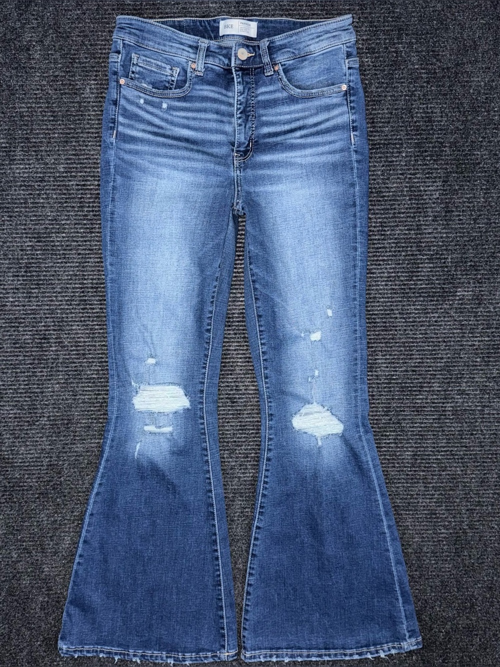 Buckle BKE Parker Universal Fit High Rise Super Flare Stretch Jeans Sz 28x31.5
